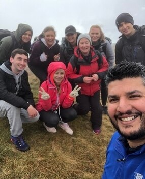 Employee group photo outdoors
