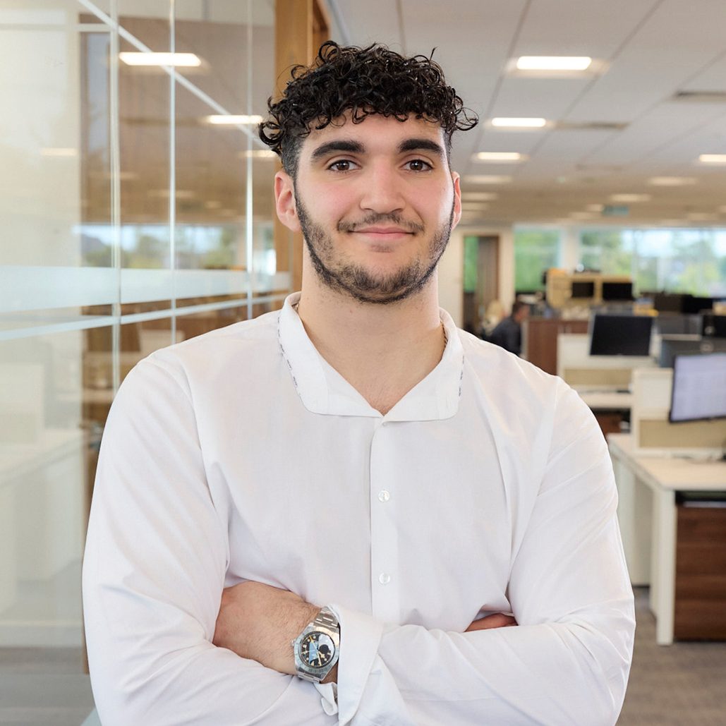 Customer smiling to camera 