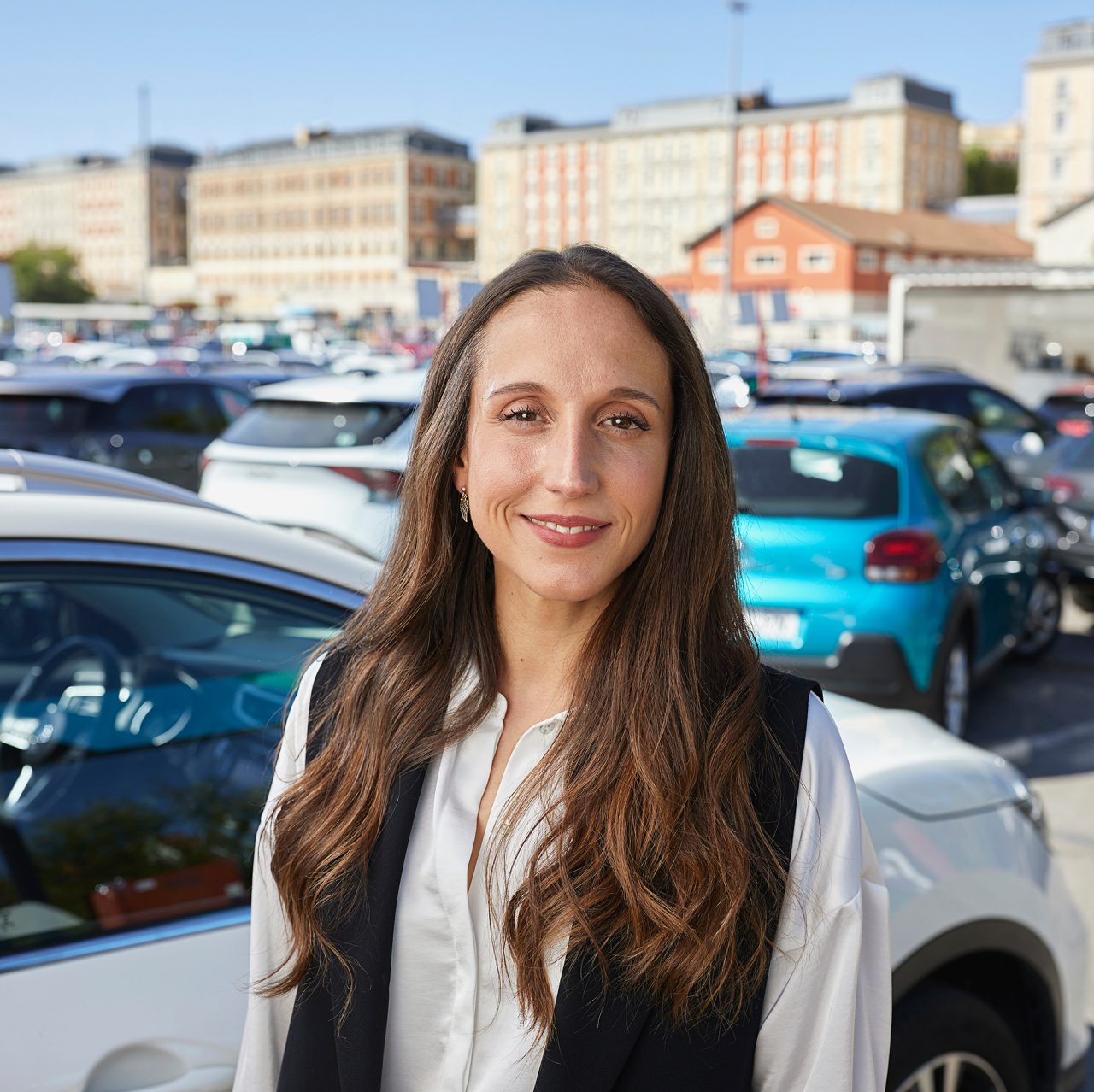 Team member smiling to camera 