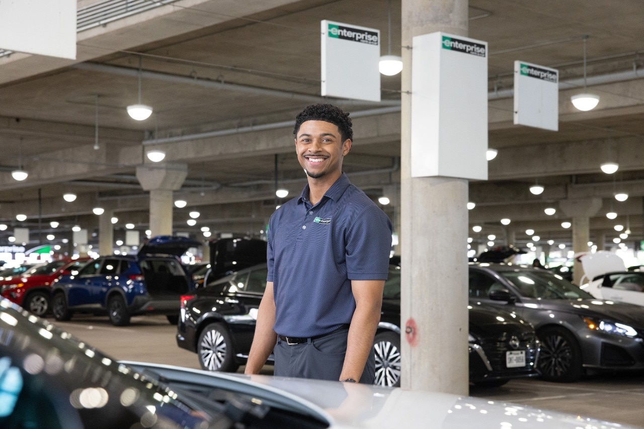 Enterprise Mobility team member in an airport branch office. 