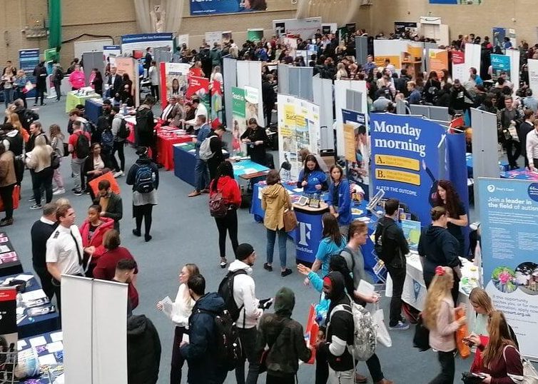 Career fair in a gymnasium 