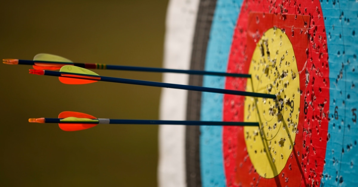 Bullseye with 3 arrows in it