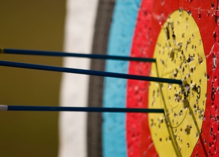 Bullseye with 3 arrows in it