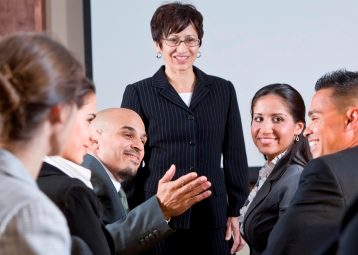 People networking at an event