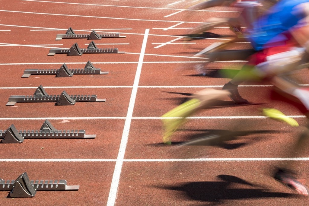 Start of a race on a track