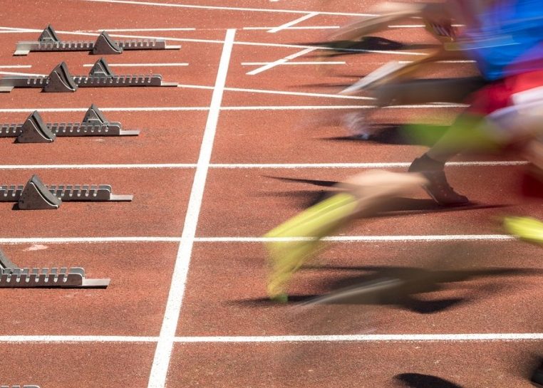 Start of a race on a track