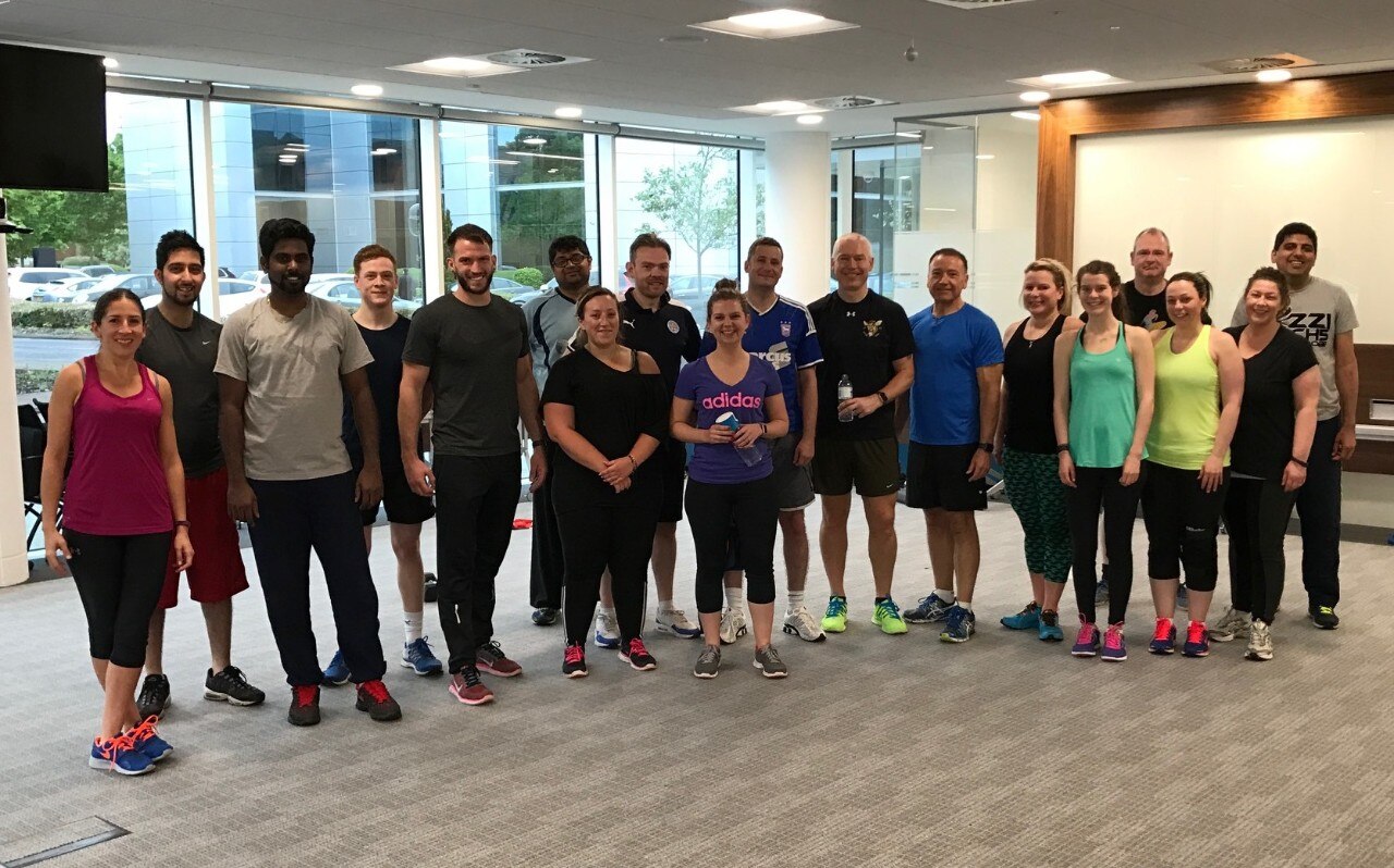 Enterprise Wellness Committee at a workout