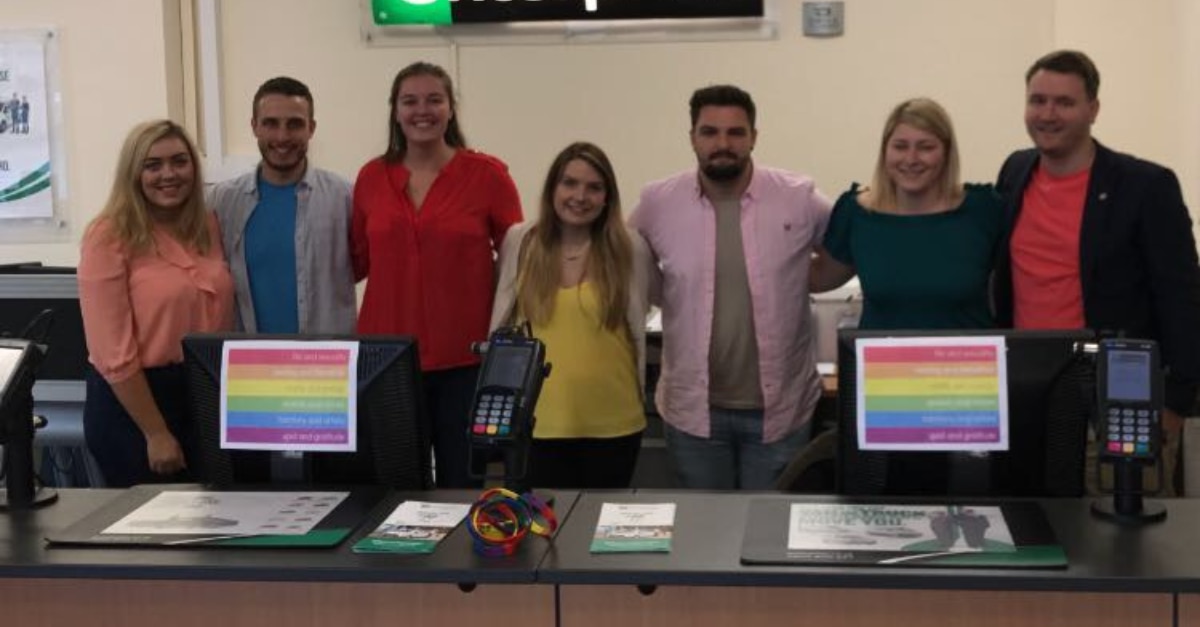 Group of Enterprise employees at the checkout counter