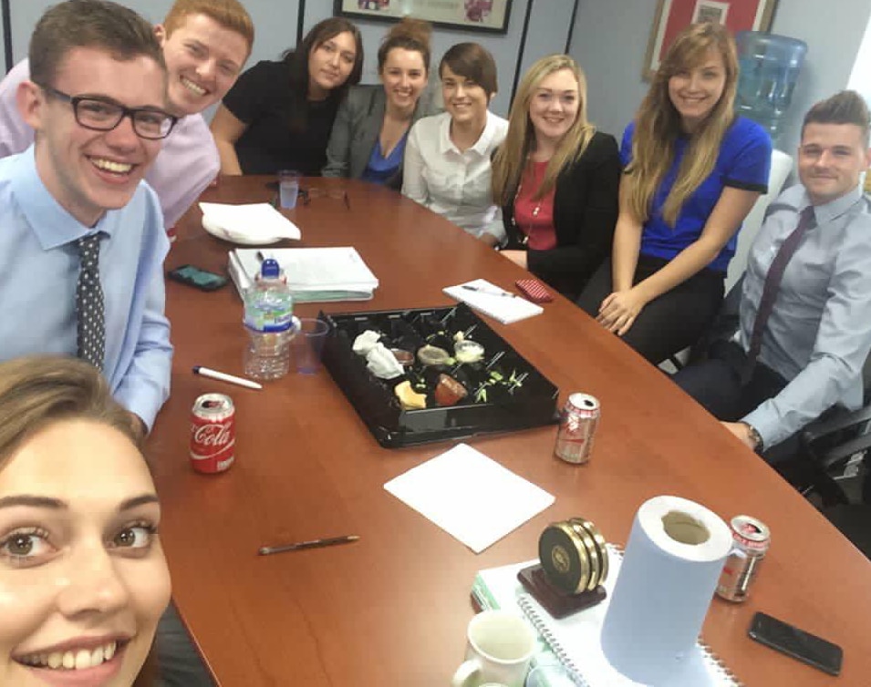 Enterprise Interns taking a selfie after a lunch together