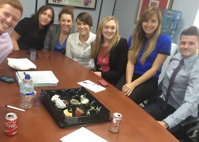 Enterprise Interns taking a selfie after a lunch together