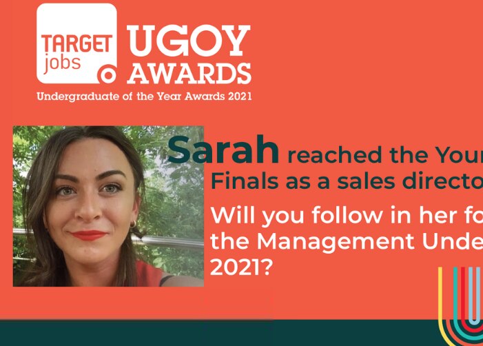 Sarah's Undergraduate of the Year award banner