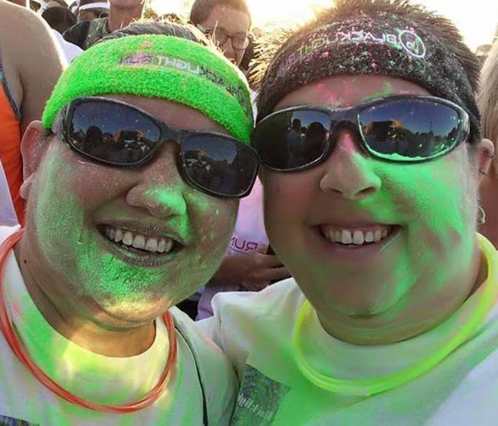 Amy and Ace with glow paint on their faces