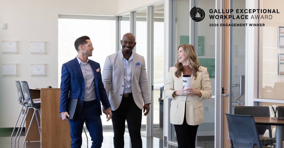 Enterprise Mobility team members laughing and walking