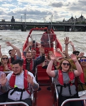 Employees on a boat