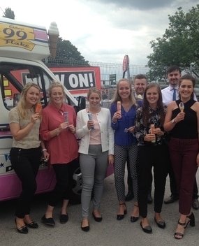 Employees enjoying ice cream